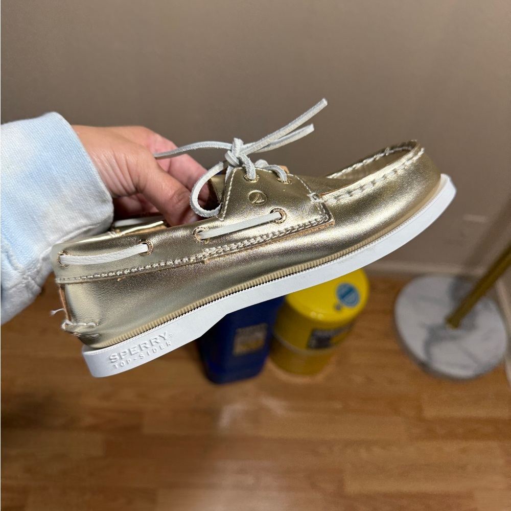 Sperry Metallic Gold Boat Shoes